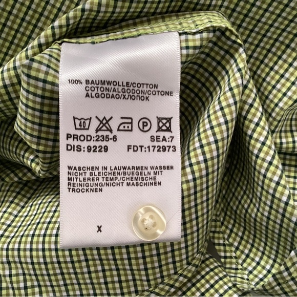 Hugo Boss Green Check Dress Shirt, Size S - Picture 7 of 7